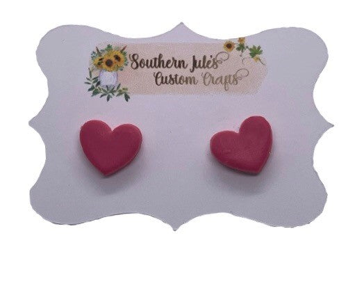 Pink Solid Heart Earrings