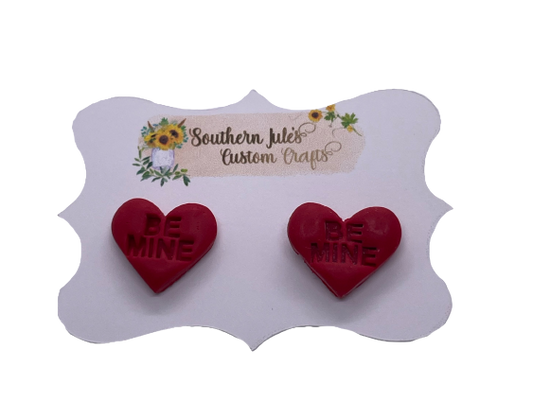 Red Be Mine Heart Earrings